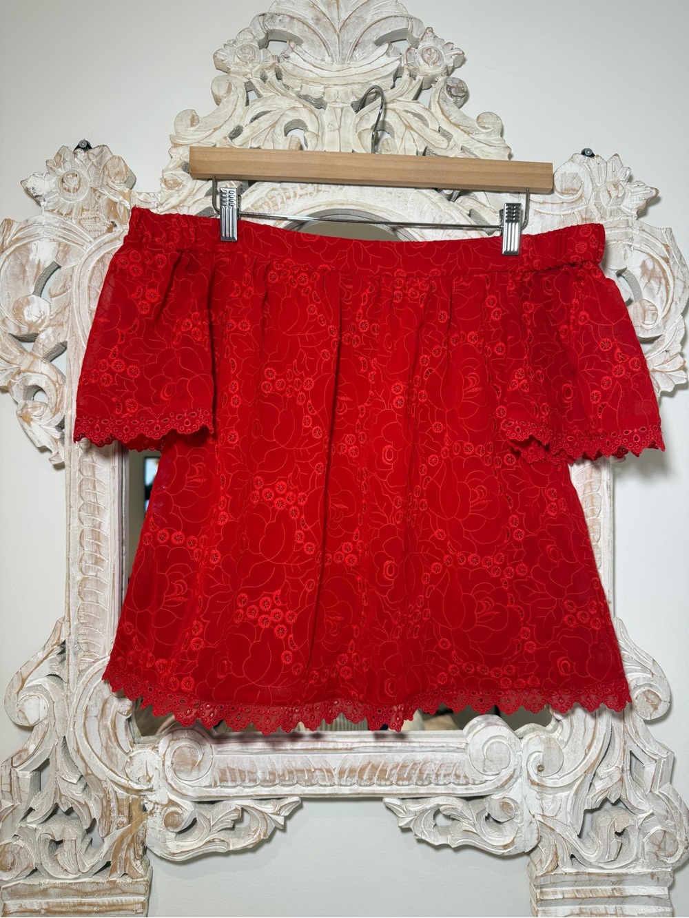 Karen Millen red off-shoulder summer top